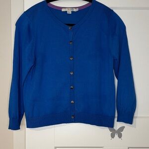 Boden Cobalt Blue Button-Up Cardigan cotton size 6